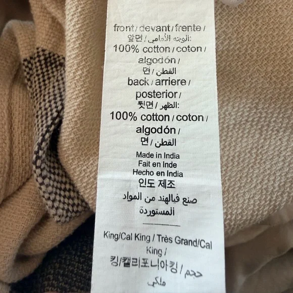 Pottery Barn Buffalo Check Duvet Cover King/Cal King Black Ivory 100% Cotton - Picture 11 of 12